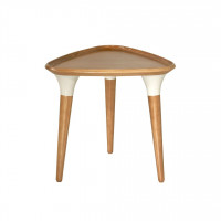 Manhattan Comfort 253551 HomeDock Triangle Side Table in Cinnamon and Off White